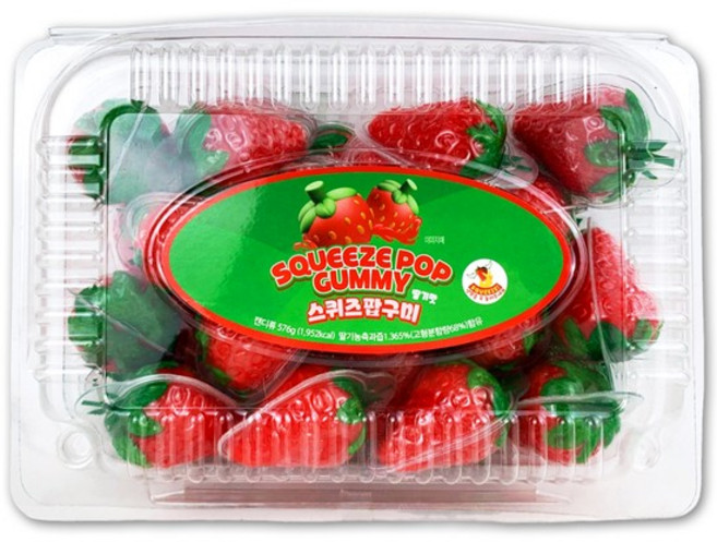 코스트코 스퀴즈팝 구미 딸기맛 576g(18g x 32개) 딸기 젤리, 없음