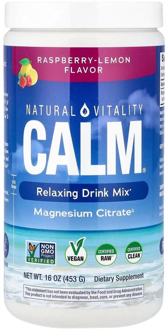 네츄럴바이탈리티 CALM 드링크 믹스 라즈베리 레몬 맛 453g(16oz), 453g - 쿠팡