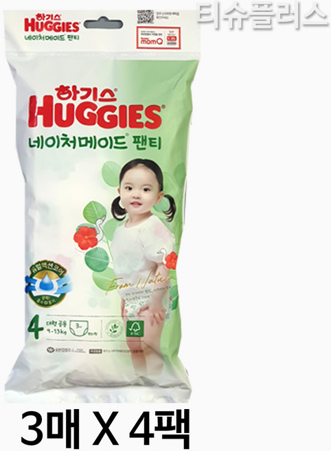 하기스 남녀공용 네이처메이드 팬티기저귀, 4단계, 12매