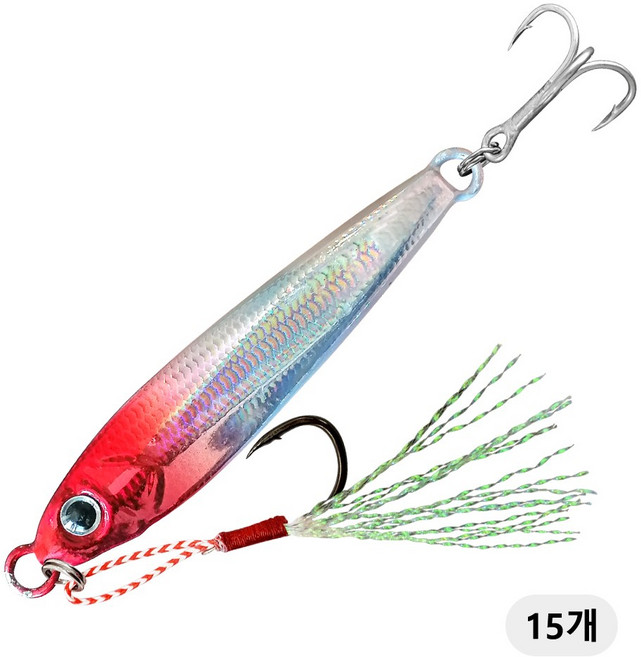 치승 오색 메탈지그 농어 삼치 우럭 배스 갈치 볼락 고등어, HTY-2, 15개, 40g