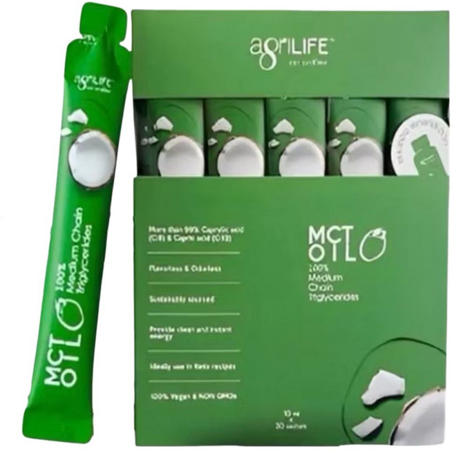 agriLIFE MCT OIL 中鏈三酸甘油酯 隨身包, 30個, 10ml