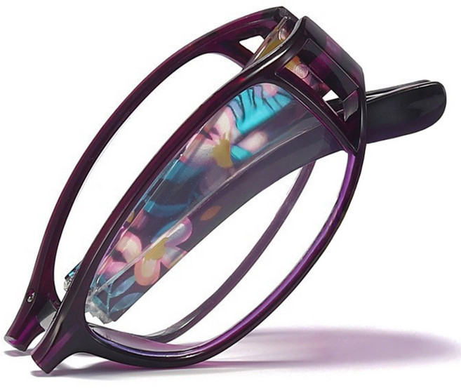 더쉴드 패션 돋보기 안경테 블루라이트 차단 접이식 디자인 휴대 간편, 1개, 2.  Romance Purple