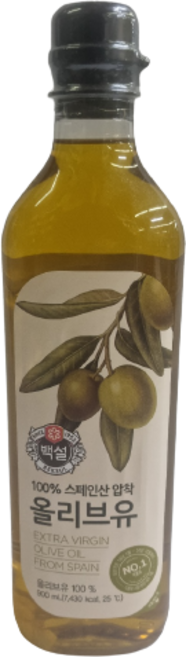 백설 엑스트라버진 압착 올리브유, 900ml, 1개