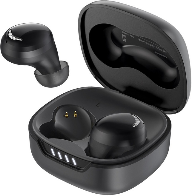 YINTEE 커널형 무선 블루투스 이어폰 ENC 노이즈 캔슬링, A06, 블랙