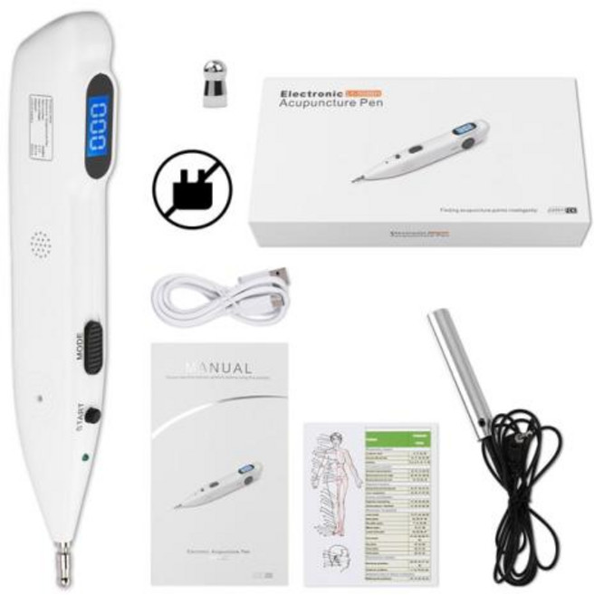 경락마사지펜 전기침 저주파 지압마사지용품 침술 펜 근육 자극기 마사지 장비 건강 관리, 디스플레이와 함께, Auto Find Point508B, 1개