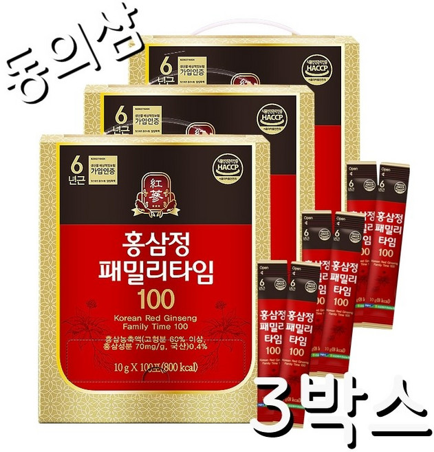 김포파주인삼농협 홍삼정패밀리타임 100포, 1kg, 3개