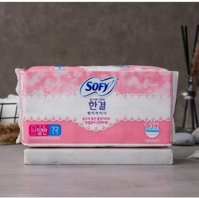 쏘피 한결 생리대 라이너 무향, 일반, 72개입, 3개