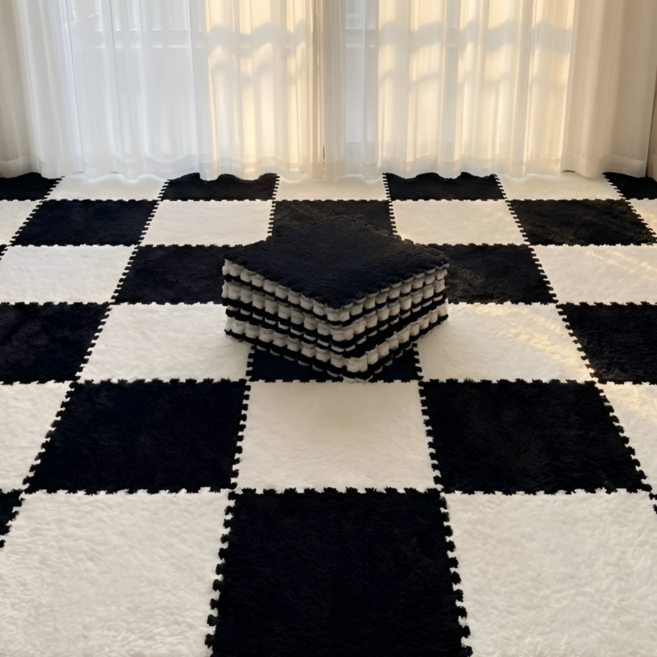 유피해피 층간소음 바닥 거실 퍼즐매트, 10개, 유피 블랙