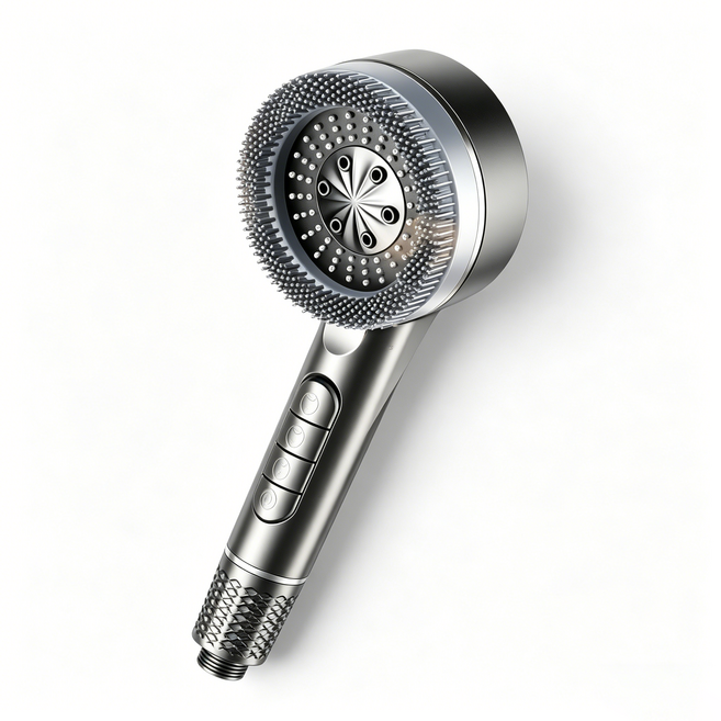 2026新款 加壓蓮蓬頭 四檔過濾 噴霧按摩花灑 一鍵止水 強力水流, 槍灰【增壓過濾除氯按摩花灑】, 1個
