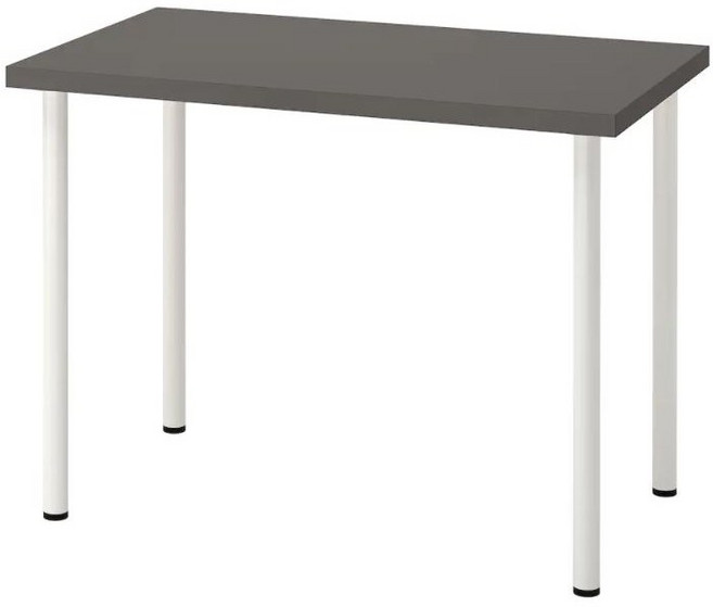[당일출고/무료배송] 이케아 LINNMON 테이블 (100x60)+ADILS 기본다리세트, 다크그레이상판-화이트다리