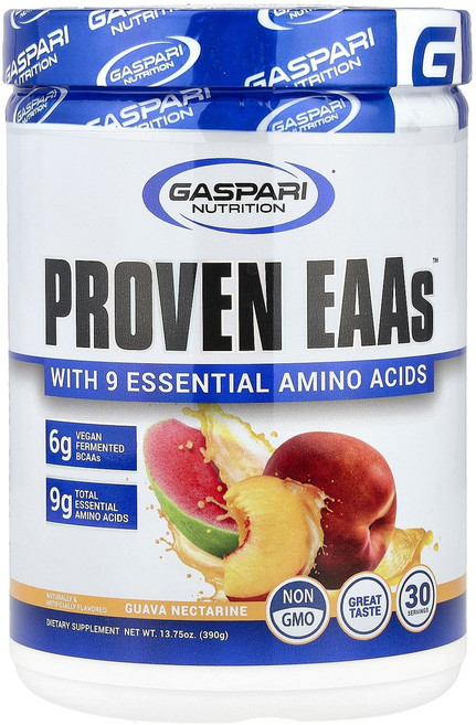Gaspari Nutrition 9가지 필수 아미노산 함유 Proven EAAs™ 구아바 승도 복숭아 390g(13.75oz) Nutrition (가스파리 뉴트리션), Gaspari Nutrition, 9가지 필수 아미노산, 1개