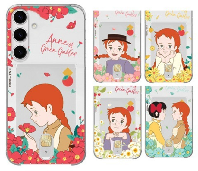 갤럭시S24플러스 (S926) 빨강머리앤 앤의꽃밭 투명 에어쿠션 카드 젤리 케이스