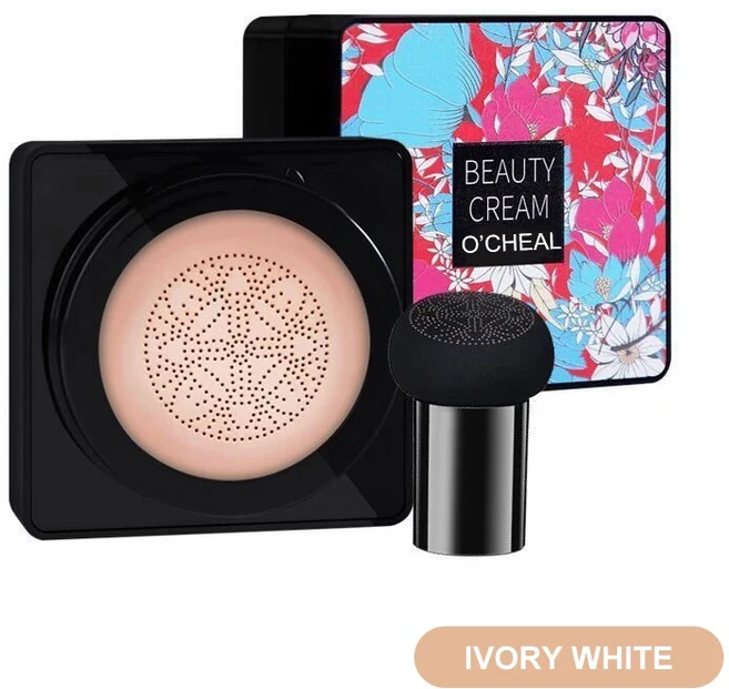 OCHEAL 버섯 헤드 BB 크림 파운데이션 크림 페이스 메이크업 컨실러 쿠션 페이스 베이스 크림 메이크업 쿠, 01 01 Ivory Flower