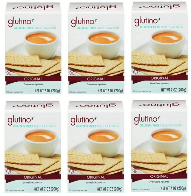 Glutino Table Crackers 글루티노 테이블 크래커 오리지날 스낵 간식 200g 6팩, 6개