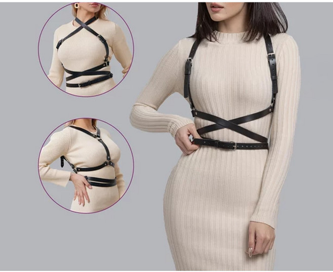 사람하네스 여자 여성 아이돌 댄스 공연 벨트 가죽끈 바디