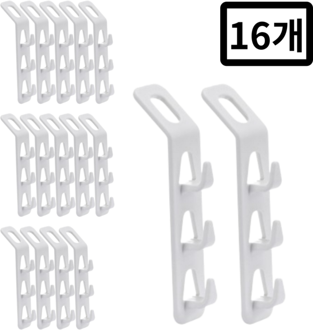 리안하우스 공간활용 3구 옷걸이 연장 후크, 16개