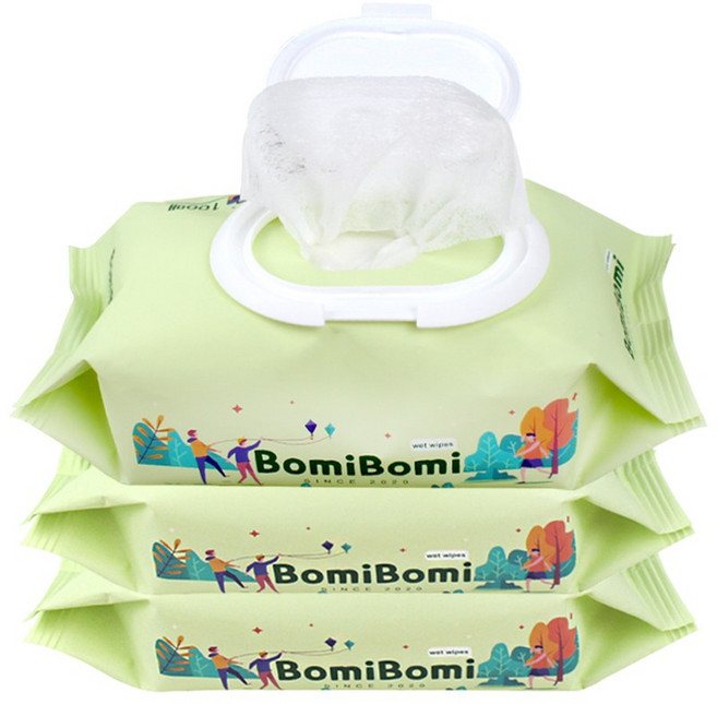 보미 물티슈 / 도톰한 아기 물티슈, 36g, 100개입, 3개