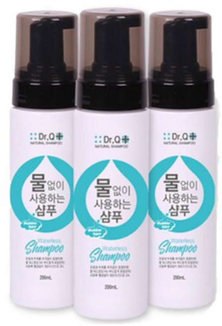 Dr.Q 닥터큐 물없이 사용하는 샴푸 200ml 환자용여행용다용도샴푸목욕샤워위생용품, 2개