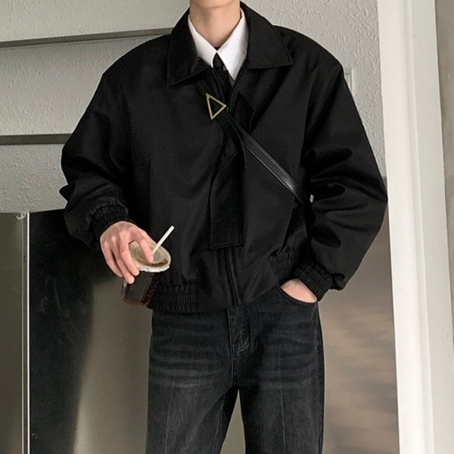 미니멀 세미오버핏 모던 남성 크롭 숏자켓 IS-JK50