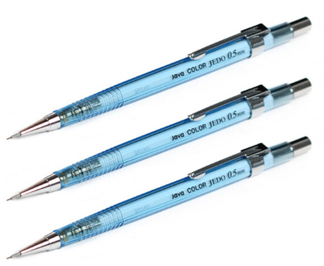 자바펜 0.5 칼라제도샤프, 블루, 3개, 0.5mm