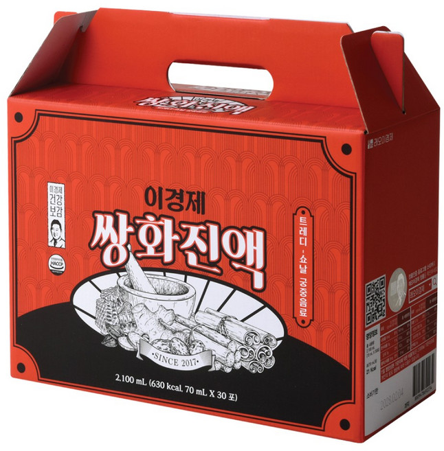 이경제원장 쌍화진액 쌍화탕 무설탕 쌍화차, 1박스, 30개입, 70ml