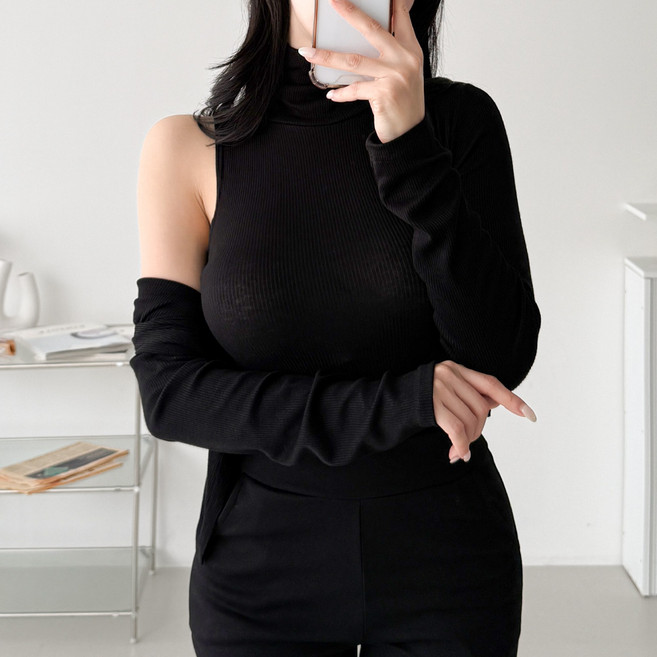 글램디브 마리닐 가디건 폴라나시 세트 골지 스판 AB0194