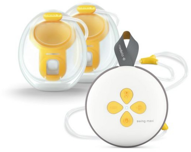 메델라 스윙 맥시 핸즈프리 유축기 간편 직관적이며 이동 중에도 이상적인 이중 전기 미주 내수용, Swing w/Collection Cups