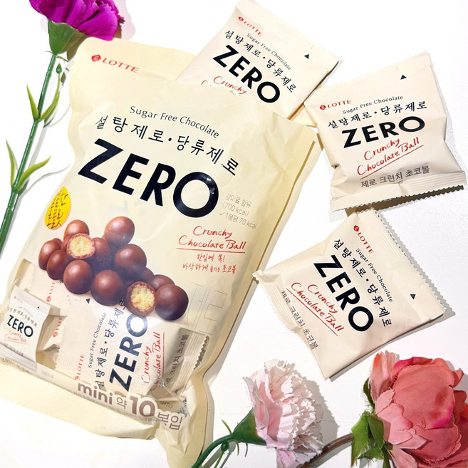 LOTTE ZERO 巧克力球 無糖 香脆, 140g, 1套