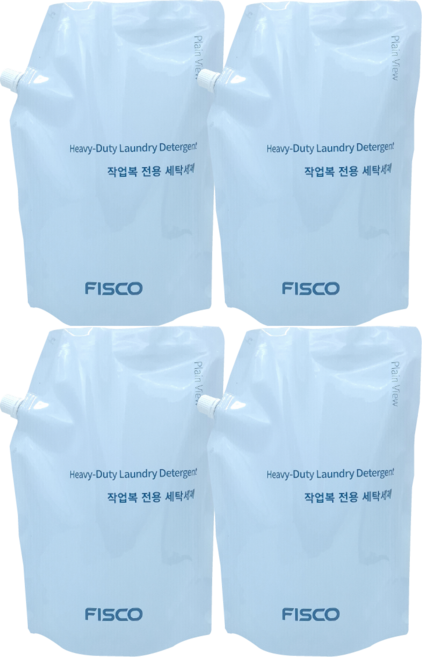 작업복세탁세제 플레인 뷰 파우치 정비복 조리복 기름때 전용세제 애벌빨래 세탁, 4개, 1.8L