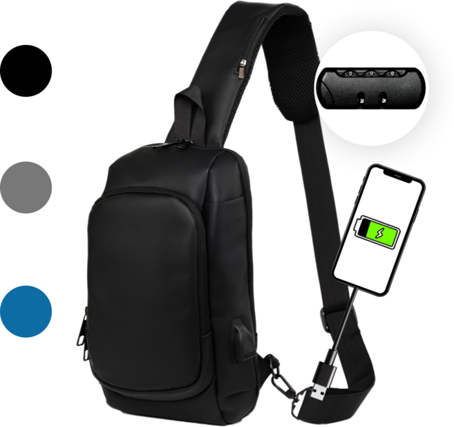 남여 공용 커플 여행용 슬링백 크로스백 메신저백 도난방지용 가방잠금장치 방수 숄더백