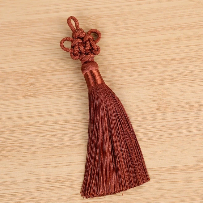 [7N21] 전통문양 롱 태슬 액세서리 키링 전통 노리개 수술 DIY 부자재, 10개, 11 브릭 브라운