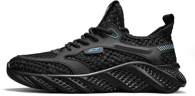 新款鏤空網面溯溪鞋 男款 戶外登山涉水釣魚鞋 防滑運動鞋, YG-GG71 黑色,46, 1個