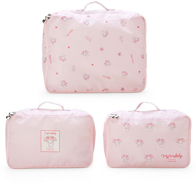 헬로키티 파우치 3종 세트 의류 속옷 수납백 여행용 트렁크 정리 가방