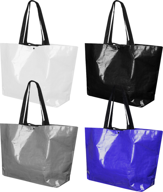 인쇄 가능 별도문의 무지 유광 패션 타포린백 특대형 시장가방 장바구니, 블랙, 1개