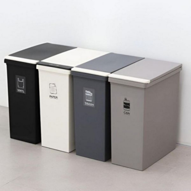 청소 국산 세척 청소용품 45L 쓰레기통 분리수거통 분리수거함, 블랙