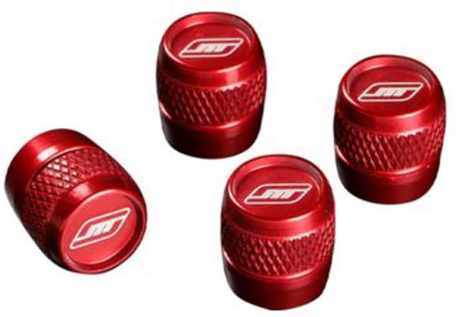 MONSTER SPORT 에어 밸브 캡 레드 4개 자동차 오토바이 범용 알루미늄제, 1개