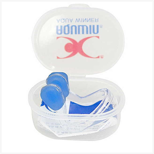 아쿠윈 수영 코마개 PN03-상크로나이즈 수영초보자 물놀이 워터파크, 반투명, 1개