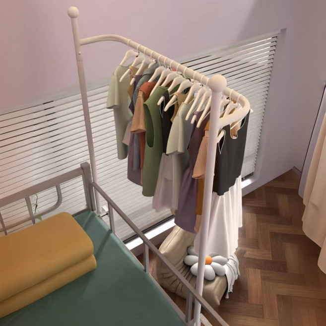 이층침대 행거 벙커침대 옷걸이 철제 프레임 기숙사 수납 정리대, 1개, 외부 옷걸이+가방+걸이주머니