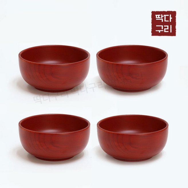 딱다구리 물푸레나무 원목제기 국그릇, 4개