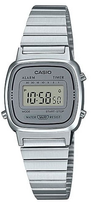 카시오 빈티지 미니 레트로 사각 스퀘어 여성 메탈 전자 시계 LA670WA-7