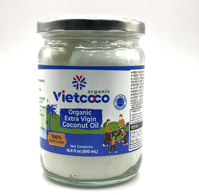 비엣코코 유기농 엑스트라 버진 코코넛오일, 500ml, 1개 - 쿠팡