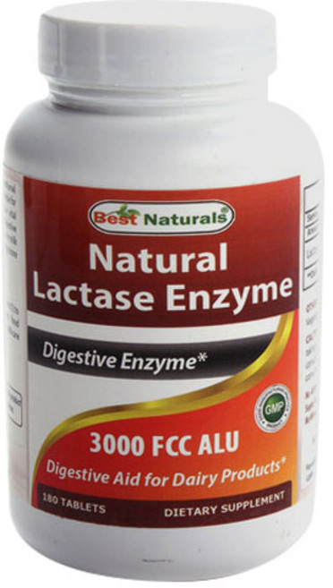 Best Naturals 乳糖酶酵素錠 3000 FCC ALU 無糖 無麩質, 180顆, 1罐