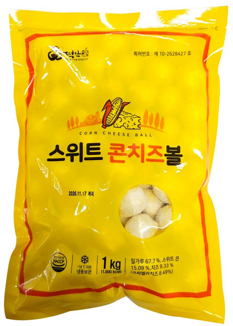 떡안애 스위트 콘치즈볼 1kg, 1개