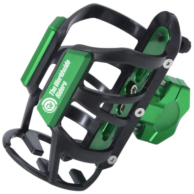 더월드와이드라이더스 오토바이 자전거 컵홀더 킥보드 바이크 물병 거치대, 1개, 그린