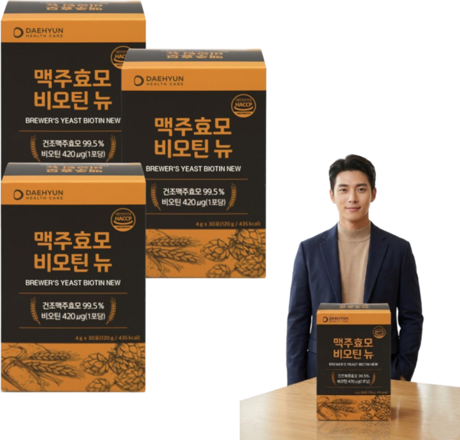 건조맥주효모 고함량 스틱 비오틴 뉴 Haccp 인증, 3개