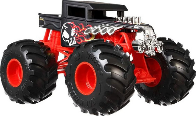 핫휠 미국매장정품+ HotWheels Toy Monster Trucks 1 24 스케일의 오버사이즈 다이캐스트 본 셰이커 어린이 및 수집가를 위한 놀이 차량 1716492, .0001.본 셰이커.