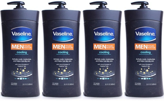 바세린 남성용 힐링 모이스처 바디 로션 쿨링, 600ml, 4개 - 쿠팡