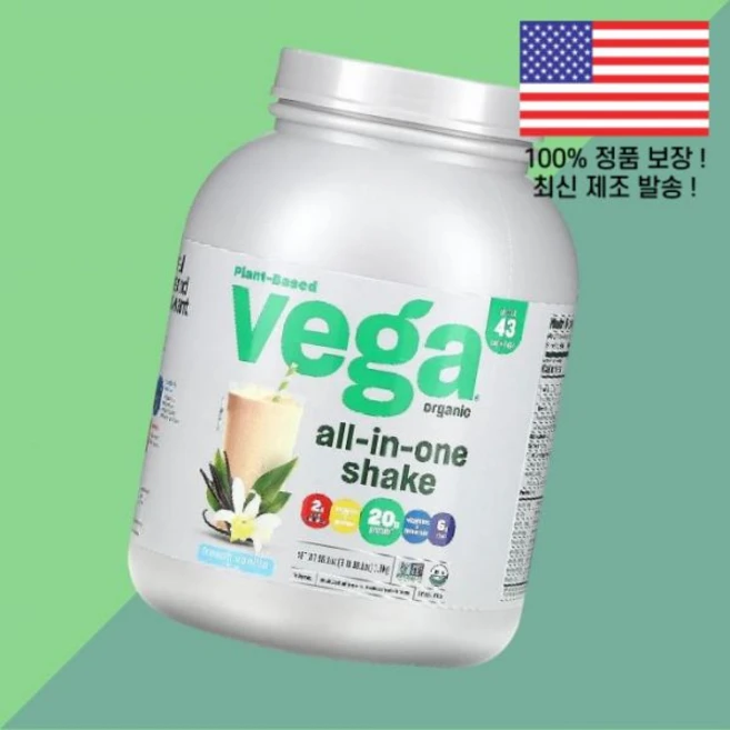 베가 식물성 단백질 프로틴 프리미엄 올인원 프렌치 바닐라 3lb 10.1온스 1.6kg Vega Organic Plant Based Protein Premium All In O - 쿠팡