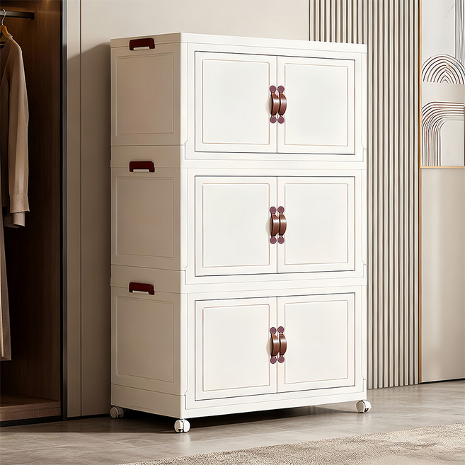 YEAAYE 대용량 접이식 스토리지 캐비닛 265-3, 순수한 흰색