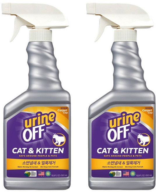 유린오프 고양이 소변냄새 얼룩제거 탈취제, 500ml, 2개